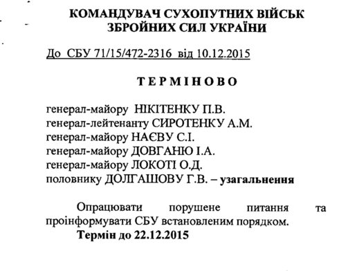 СБУ потребовала личные данные военных Сухопутных войск, участвующих в блокаде Крыма