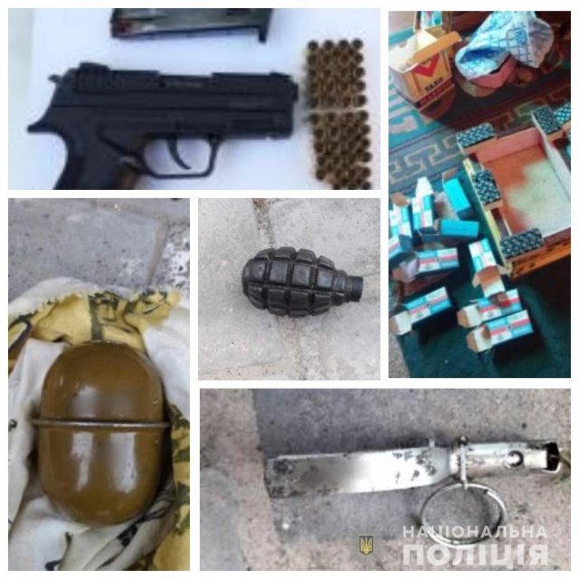Поліцейські вилучили понад 500 патронів, зброю та вибухові речовини у чотирьох жителів Херсонщини