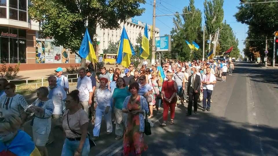В Херсоне состоялся марш защитников Украины