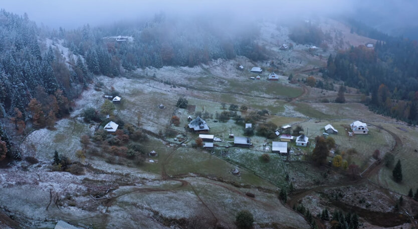 Перший сніг, карпати