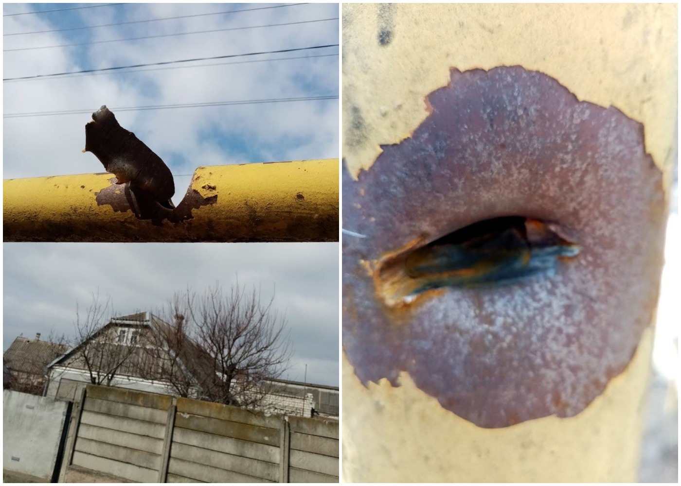 Работники “Херсонгаза” показали фото поврежденных обстрелами газопроводов в пригородах