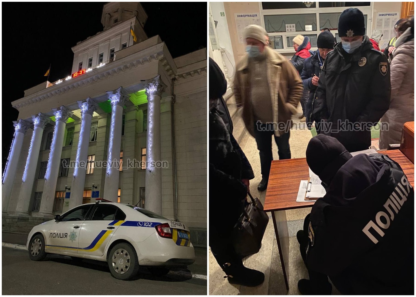 Жители Новой Каховки, которые остались без отопления и света, пришли протестовать в горсовет